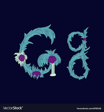 Abstract letter G logo icon in Blue tropical vector image