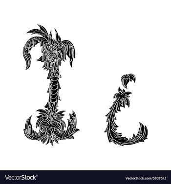 Abstract letter I logo icon black and white design vector image