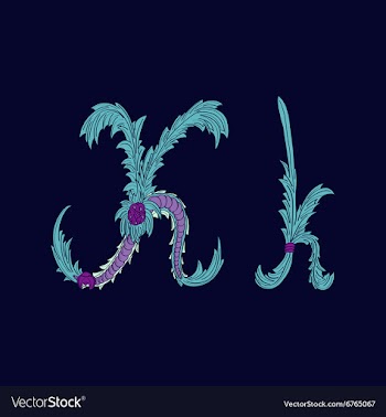 Abstract letter K logo icon in Blue tropical vector image