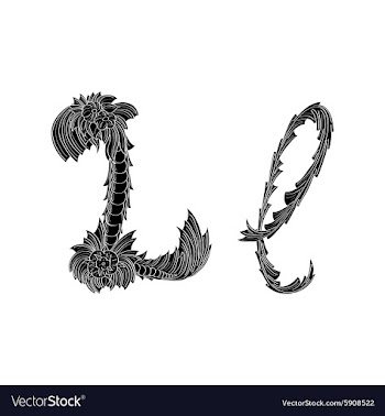 Abstract letter L logo icon black and white design vector image