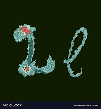Abstract letter L logo icon in Blue tropical vector image