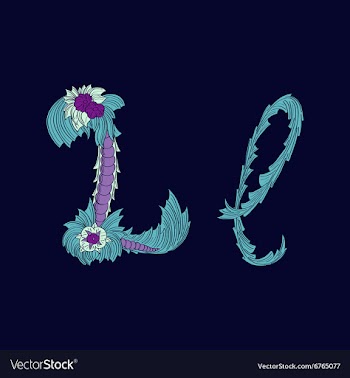 Abstract letter L logo icon in Blue tropical vector image