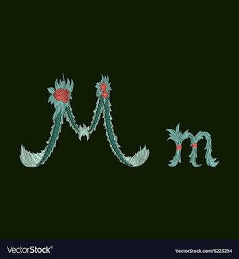 Abstract letter M logo icon in Blue tropical vector image