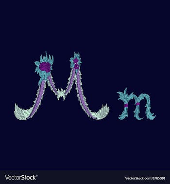 Abstract letter M logo icon in Blue tropical vector image