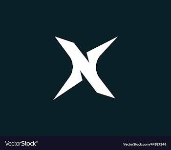 abstract letter n x creative logo design