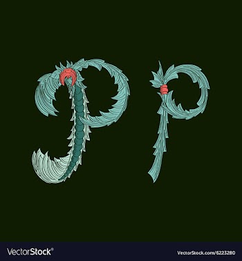 Abstract letter P logo icon in Blue tropical vector image
