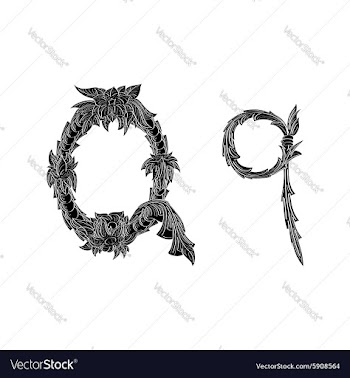 Abstract letter Q logo icon black and white design vector image