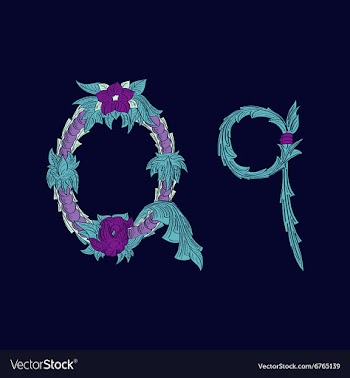 Abstract letter Q logo icon in Blue tropical vector image