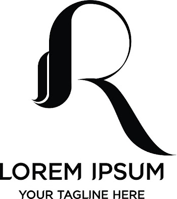 Abstract letter R logo vector design. Curve symbol icon template.