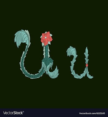 Abstract letter U logo icon in Blue tropical vector image