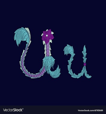 Abstract letter U logo icon in Blue tropical vector image