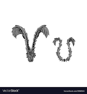 Abstract letter V logo icon black and white design vector image
