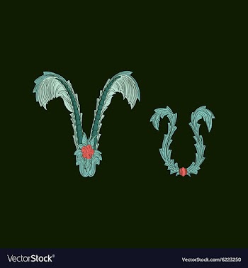 Abstract letter V logo icon in Blue tropical vector image