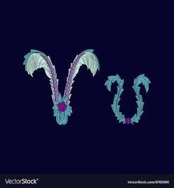 Abstract letter V logo icon in Blue tropical vector image