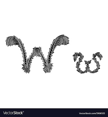 Abstract letter W logo icon black and white design vector image