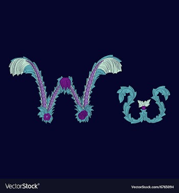 Abstract letter W logo icon in Blue tropical vector image
