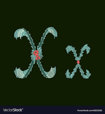 Abstract letter X logo icon in Blue tropical vector image