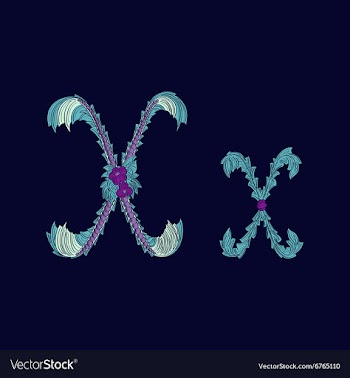 Abstract letter X logo icon in Blue tropical vector image