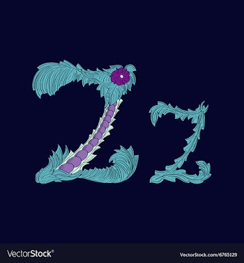 Abstract letter Z logo icon in Blue tropical vector image