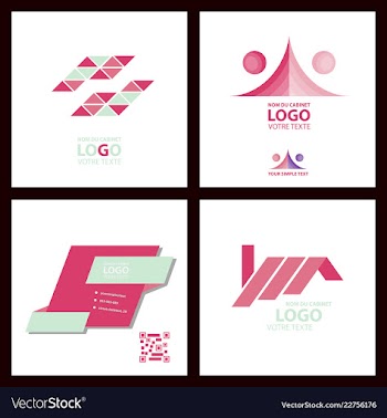 Abstract linear logotype wave flow logo symbol vector image