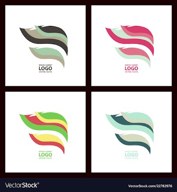 Abstract linear logotype wave flow logo symbol vector image
