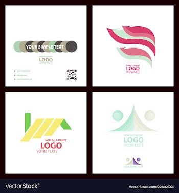 Abstract linear logotype wave flow logo symbol vector image