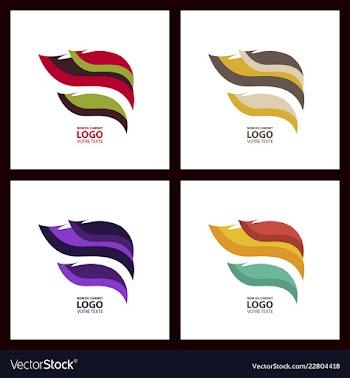 Abstract linear logotype wave flow logo symbol vector image