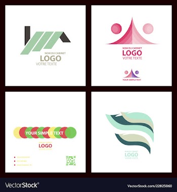 Abstract linear logotype wave flow logo symbol vector image