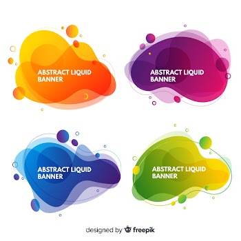 Abstract liquid banners Free Vector