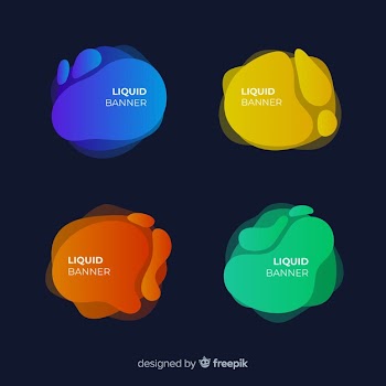 Abstract liquid banners Free Vector