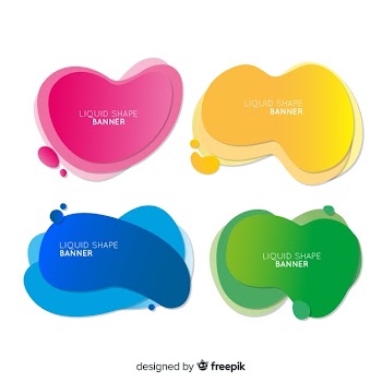 Abstract liquid shape banner set