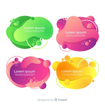 Abstract liquid shape banner set