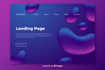 Abstract liquid shapes landing page template Free Vector