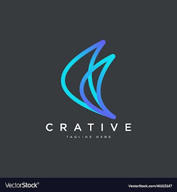 abstract logo shaped colorful line letter d