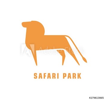 Abstract logotype with silhouette of lion