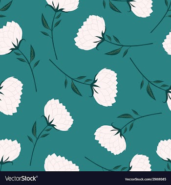 Abstract lotus seamless pattern green background vector image