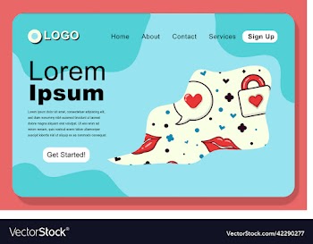 abstract lovely icons landing page design