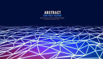 Abstract low poly connection in perspective technology background Free Vector