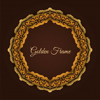 Abstract luxury golden frame