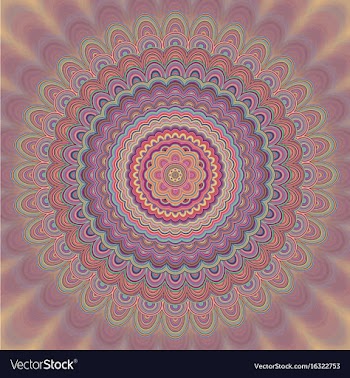 Abstract mandala fractal background - circular vector image