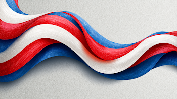 Abstract Memorial Day Banner with Patriotic Ribbons