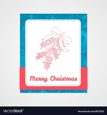 Abstract mistletoe with red bow Christmas vector image