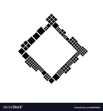 Abstract modern black and white square badge vector image