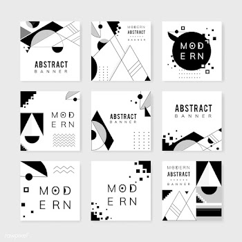 Abstract modern black and white template set | Free stock vector - 579403