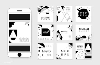 Abstract modern black and white template set | Free stock vector - 579407
