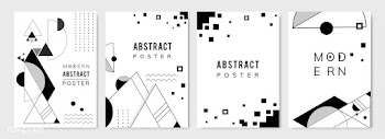 Abstract modern black and white template set | Free stock vector - 579412