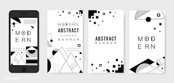 Abstract modern black and white template set | Free stock vector - 579413