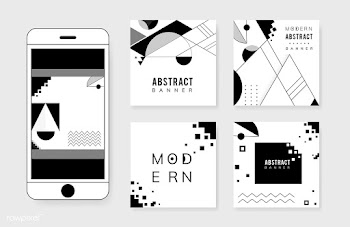 Abstract modern black and white template set | Free stock vector - 579419