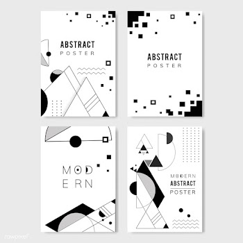 Abstract modern black and white template set | Free stock vector - 579425