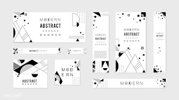 Abstract modern black and white template set | Free stock vector - 579430